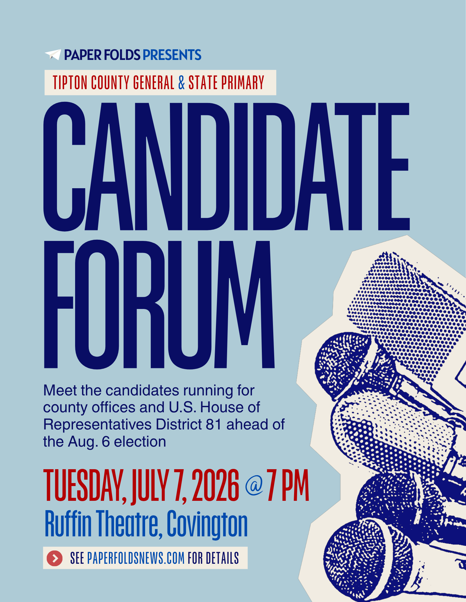 Tipton County Candidates Forum Set for July 7 at Ruffin Theatre