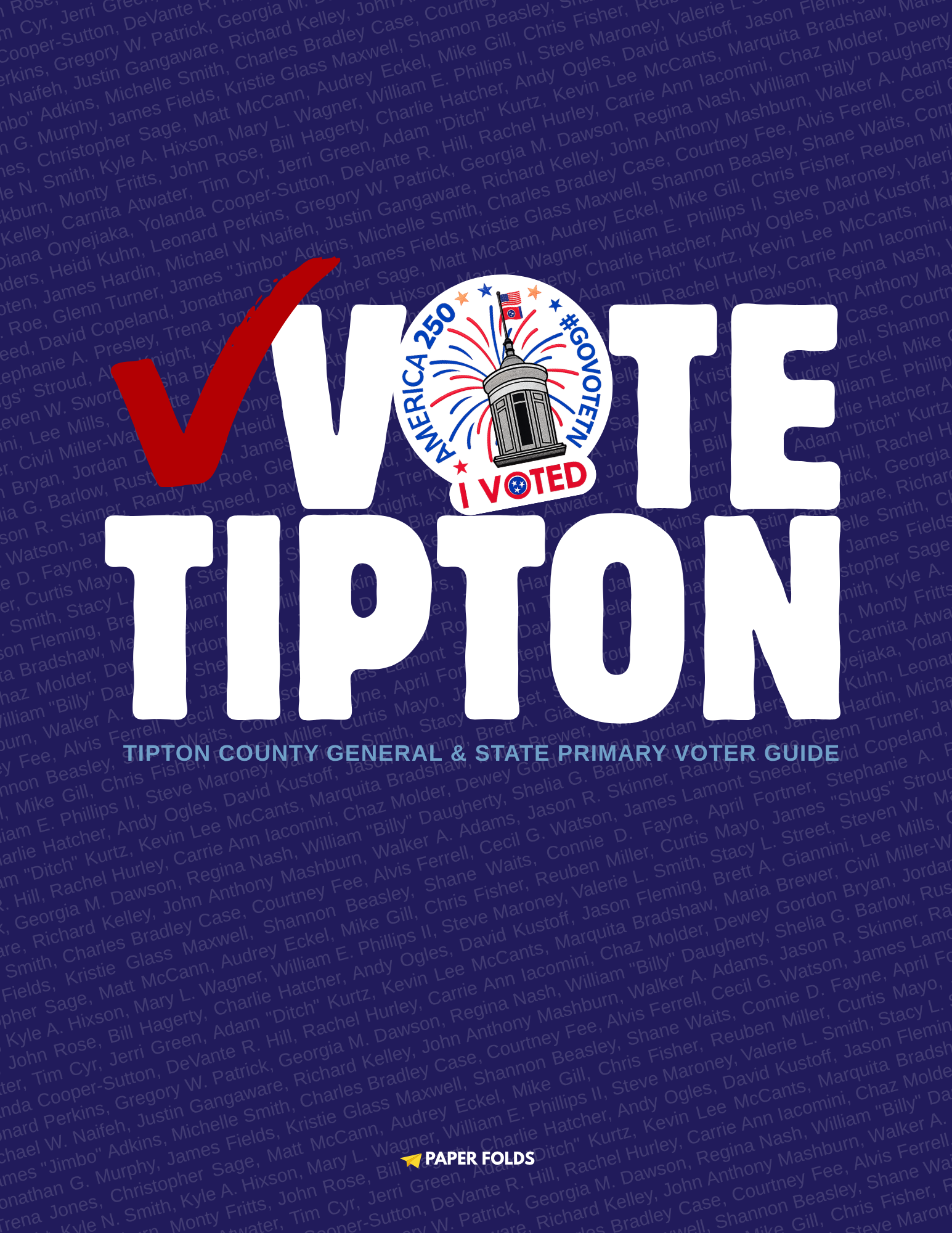Tipton County Primary Voters Guide, August 2026