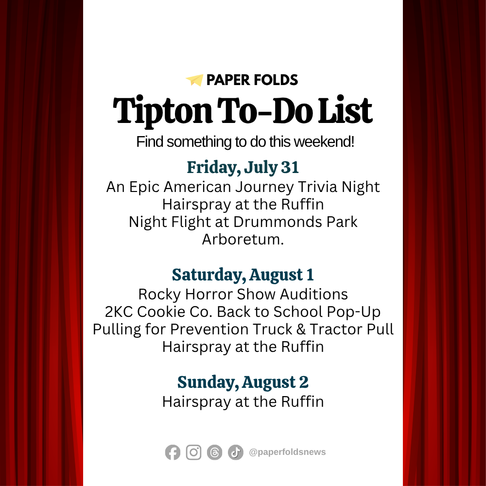 Tipton To-Do List: July 31-August 2, 2026
