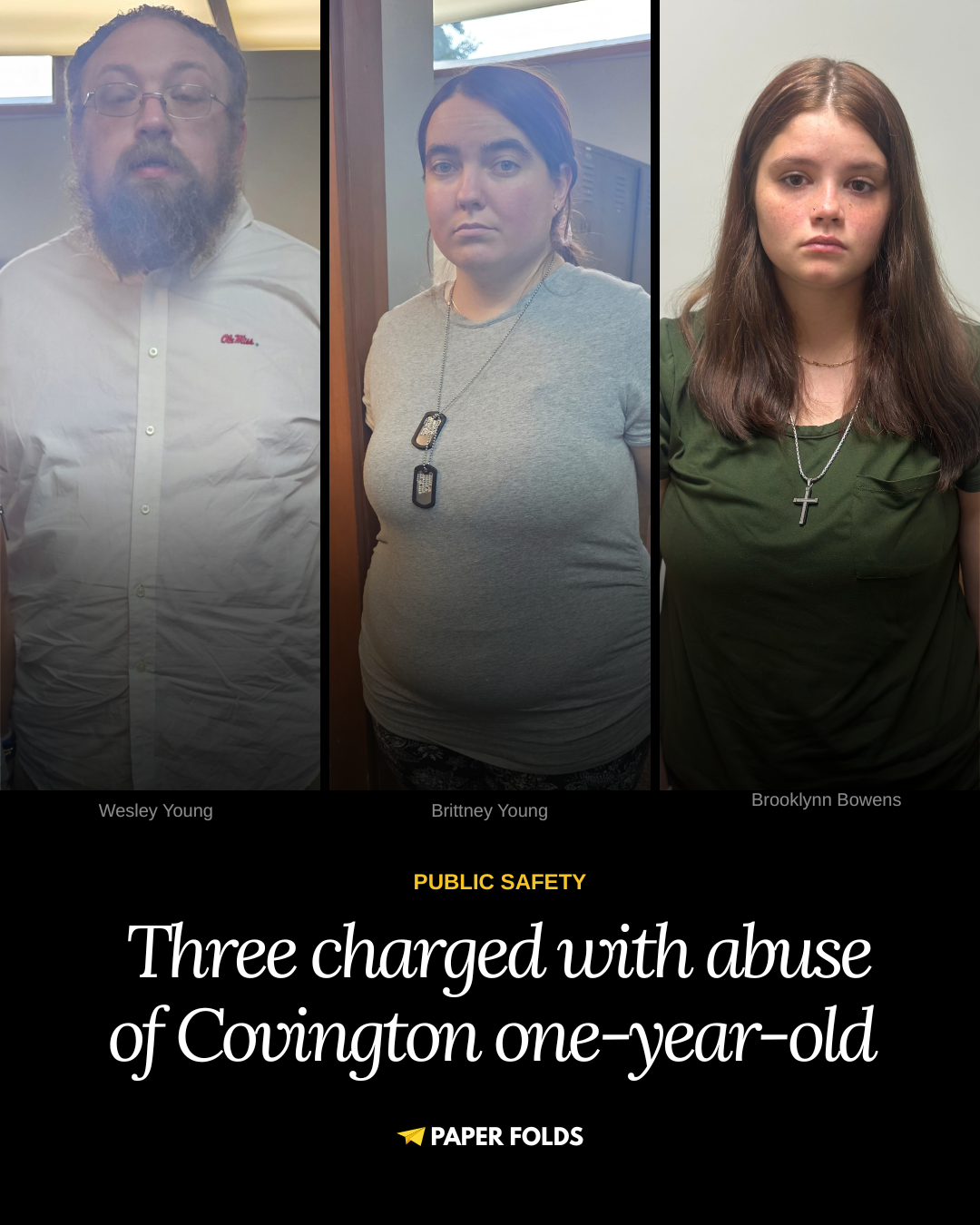 Three charged with abusing Covington one-year-old