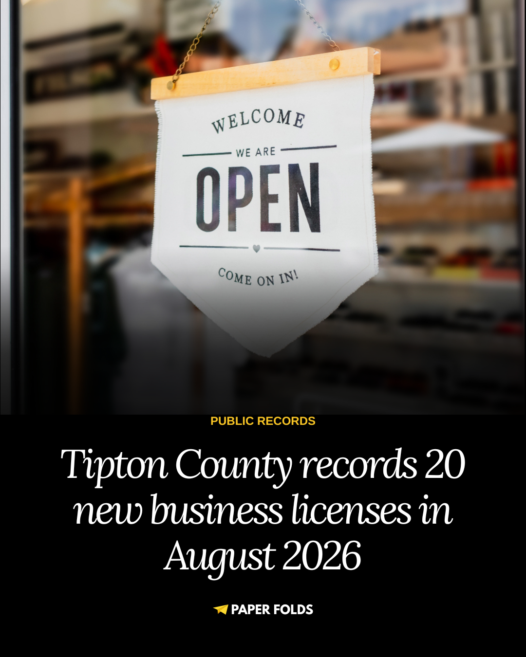 Tipton County recorded 20 new businesses in August 2026